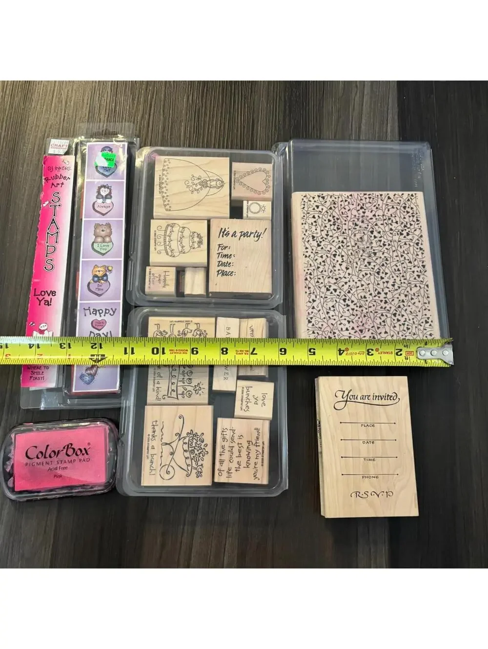 22 Rubber Stamps on Wood Stamp Kits Wood Stampin Up Rubber Art Crafts Lot